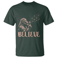 Funny Bigfoot Blowing Dandelion Flower Graphic T Shirt Believe Endometrial Cancer Awareness