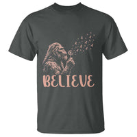 Funny Bigfoot Blowing Dandelion Flower Graphic T Shirt Believe Endometrial Cancer Awareness