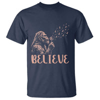 Funny Bigfoot Blowing Dandelion Flower Graphic T Shirt Believe Endometrial Cancer Awareness