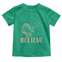 Funny Bigfoot Blowing Dandelion Flower Graphic Toddler T Shirt Believe Endometrial Cancer Awareness