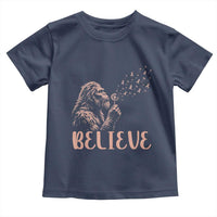Funny Bigfoot Blowing Dandelion Flower Graphic Toddler T Shirt Believe Endometrial Cancer Awareness