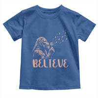 Funny Bigfoot Blowing Dandelion Flower Graphic Toddler T Shirt Believe Endometrial Cancer Awareness
