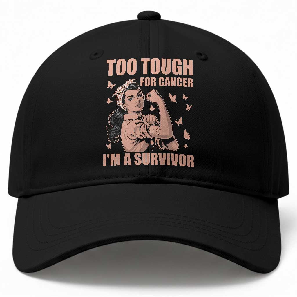 Endometrial Cancer Warrior Baseball Cap Too Tough For Cancer Im A Survivor
