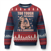 Endometrial Cancer Warrior Ugly Christmas Sweater Too Tough For Cancer Im A Survivor