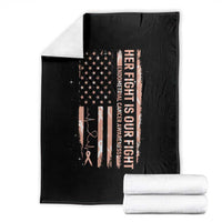 Patriotic Endometrial Cancer Awareness Throw Blanket Her Fight Our Fight