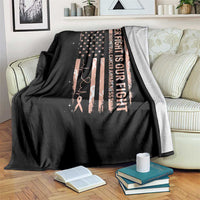 Patriotic Endometrial Cancer Awareness Throw Blanket Her Fight Our Fight