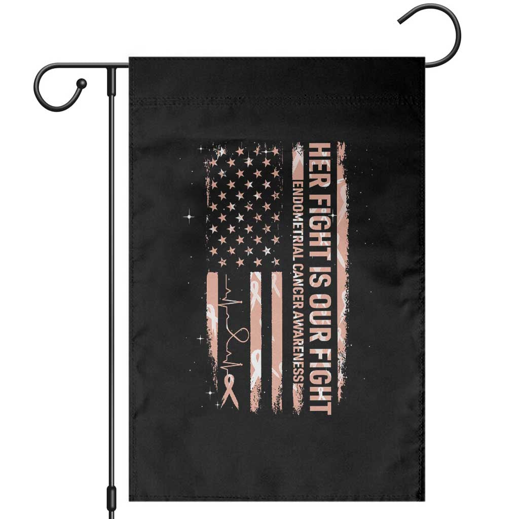 Patriotic Endometrial Cancer Awareness Garden Flag Her Fight Our Fight