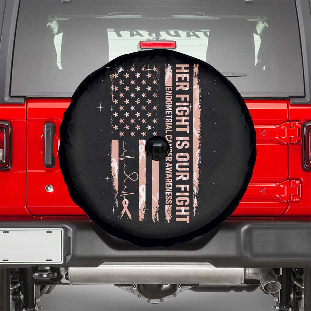 Patriotic Endometrial Cancer Awareness Spare Tire Cover Her Fight Our Fight