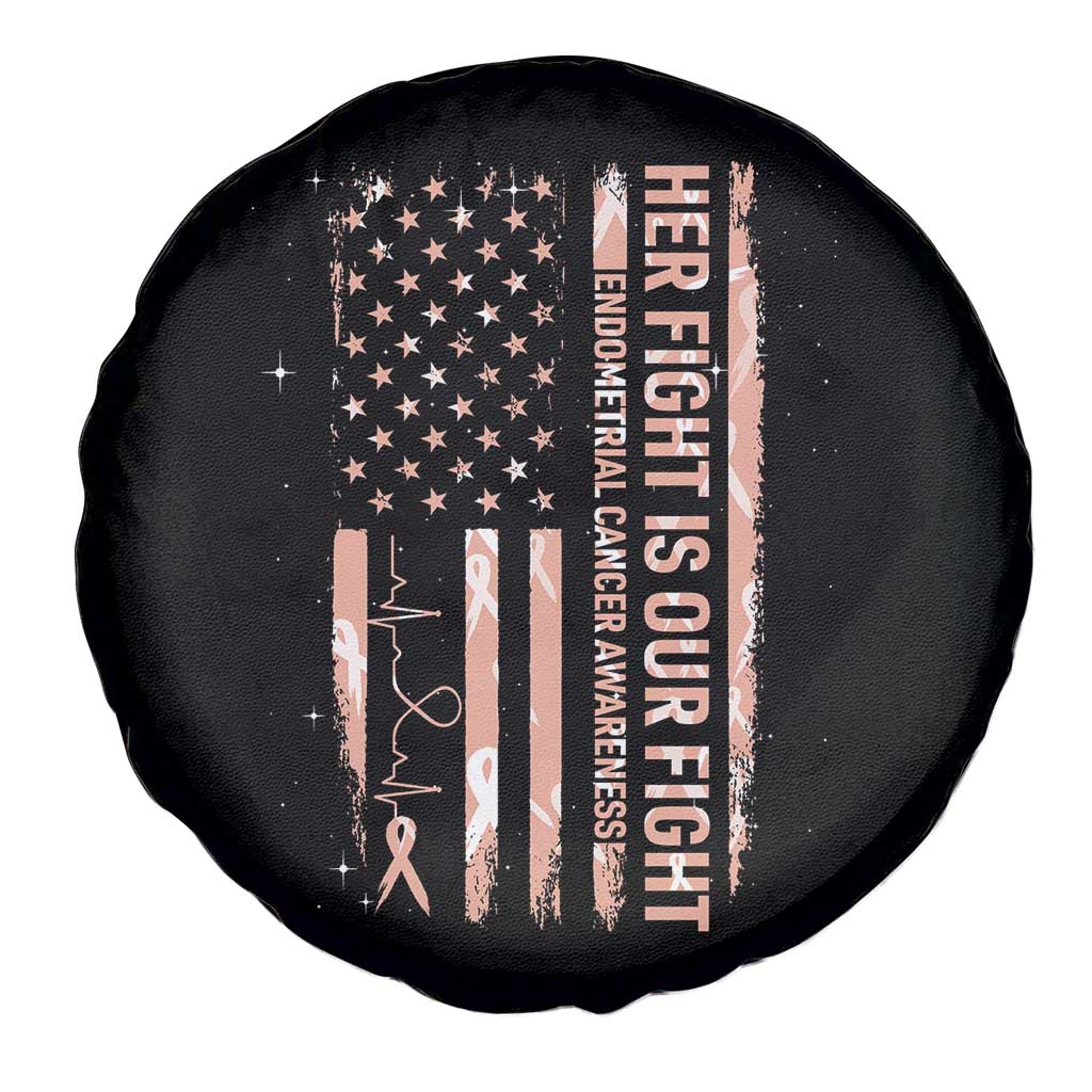 Patriotic Endometrial Cancer Awareness Spare Tire Cover Her Fight Our Fight