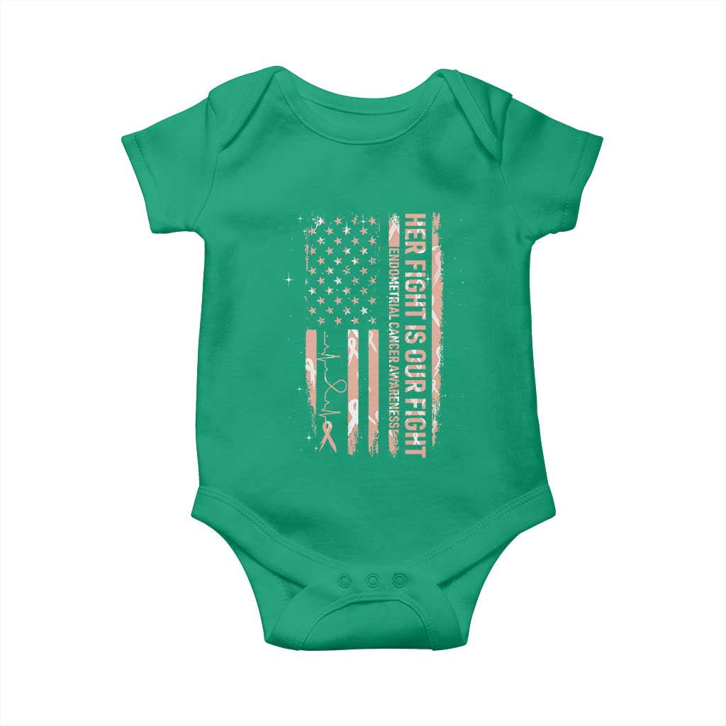 Patriotic Endometrial Cancer Awareness Baby Onesie Her Fight Our Fight