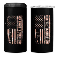 Patriotic Endometrial Cancer Awareness 4 in 1 Can Cooler Tumbler Her Fight Our Fight