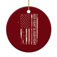 Patriotic Endometrial Cancer Awareness Ceramic Ornament Her Fight Our Fight