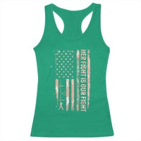 Patriotic Endometrial Cancer Awareness Racerback Tank Top Her Fight Our Fight