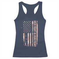 Patriotic Endometrial Cancer Awareness Racerback Tank Top Her Fight Our Fight