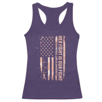 Patriotic Endometrial Cancer Awareness Racerback Tank Top Her Fight Our Fight