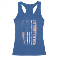 Patriotic Endometrial Cancer Awareness Racerback Tank Top Her Fight Our Fight