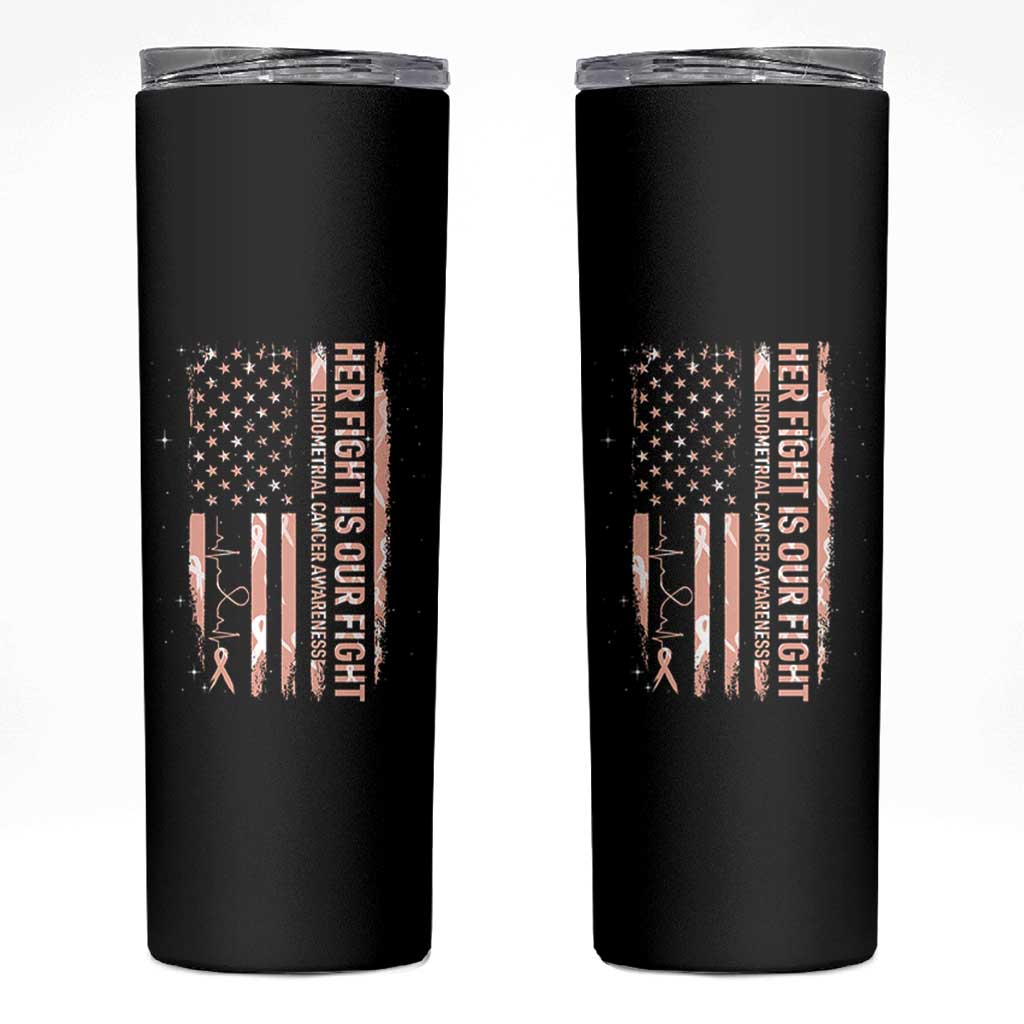 Patriotic Endometrial Cancer Awareness Skinny Tumbler Her Fight Our Fight