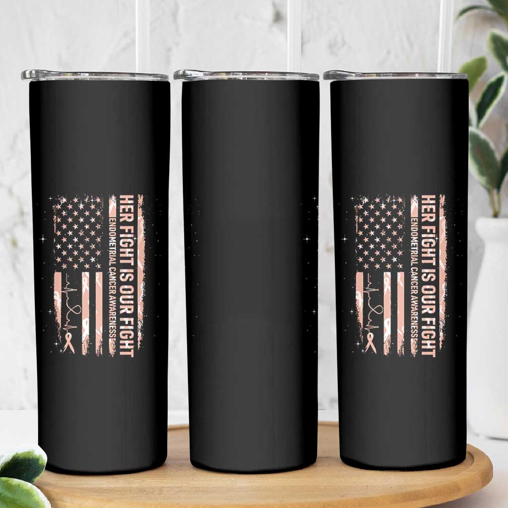 Patriotic Endometrial Cancer Awareness Skinny Tumbler Her Fight Our Fight