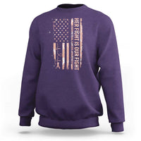 Patriotic Endometrial Cancer Awareness Sweatshirt Her Fight Our Fight