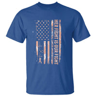 Patriotic Endometrial Cancer Awareness T Shirt Her Fight Our Fight
