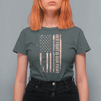 Patriotic Endometrial Cancer Awareness T Shirt For Women Her Fight Our Fight