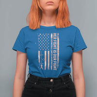 Patriotic Endometrial Cancer Awareness T Shirt For Women Her Fight Our Fight
