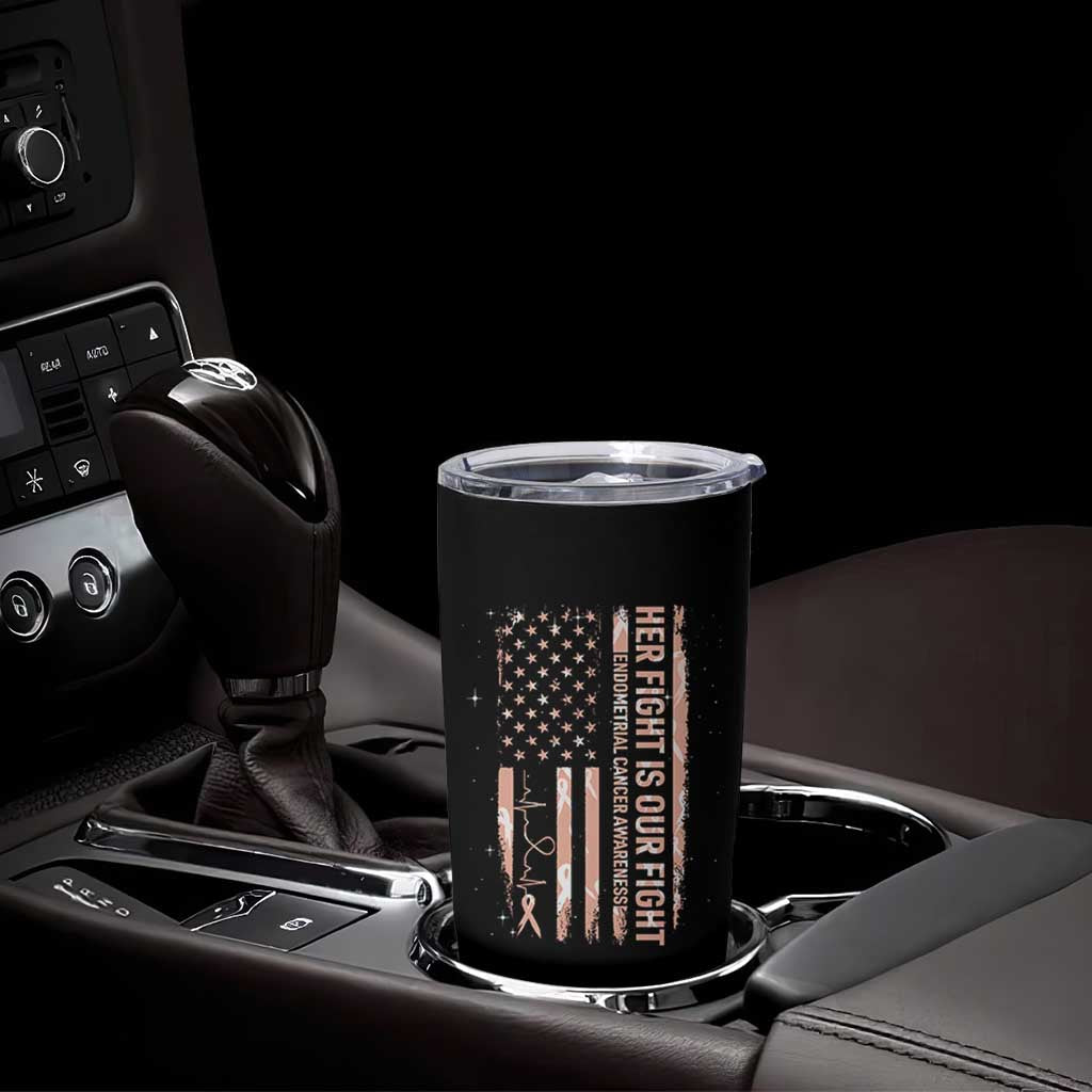 Patriotic Endometrial Cancer Awareness Tumbler Cup Her Fight Our Fight