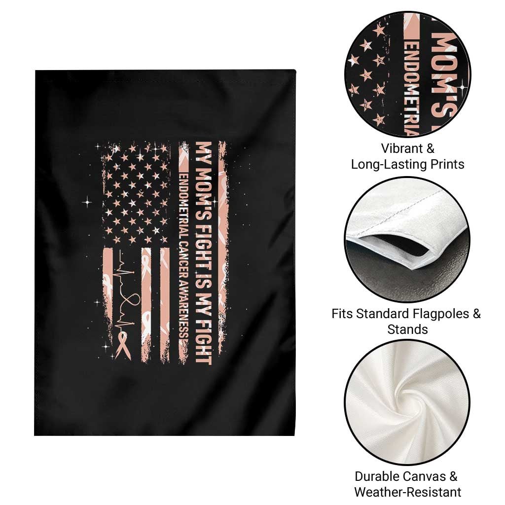 American Flag Endometrial Cancer Support Garden Flag My Moms Fight My Fight