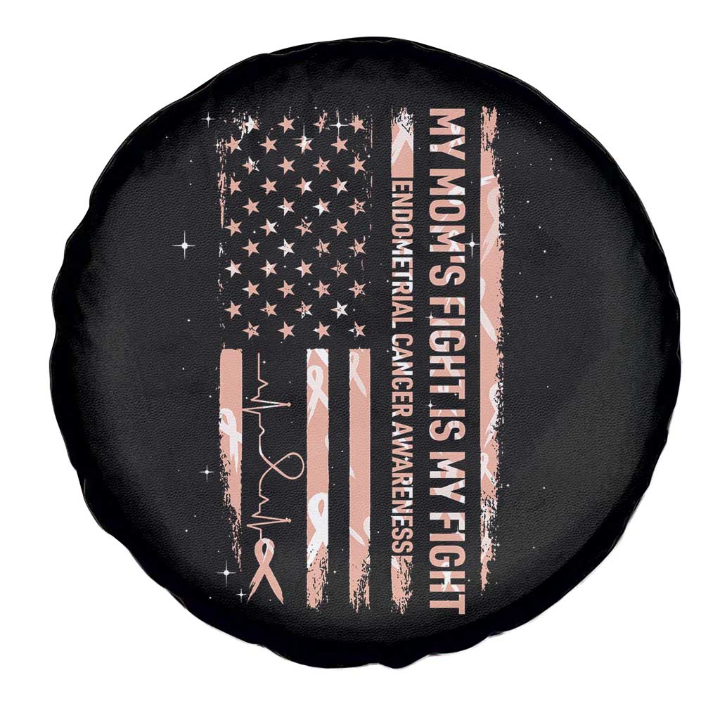 American Flag Endometrial Cancer Support Spare Tire Cover My Moms Fight My Fight