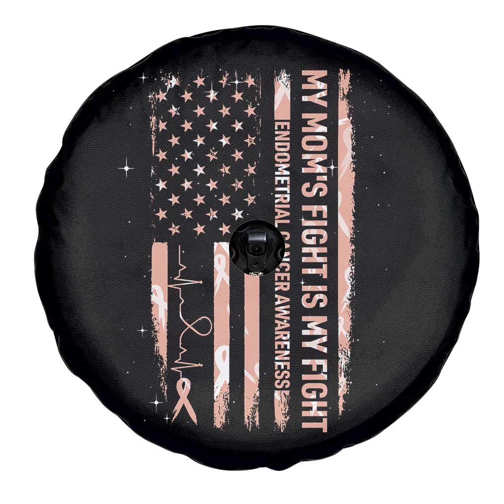 American Flag Endometrial Cancer Support Spare Tire Cover My Moms Fight My Fight