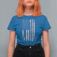 American Flag Endometrial Cancer Support T Shirt For Women My Moms Fight My Fight