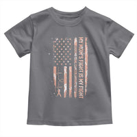 American Flag Endometrial Cancer Support Toddler T Shirt My Moms Fight My Fight
