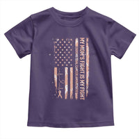 American Flag Endometrial Cancer Support Toddler T Shirt My Moms Fight My Fight