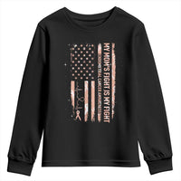 American Flag Endometrial Cancer Support Youth Sweatshirt My Moms Fight My Fight