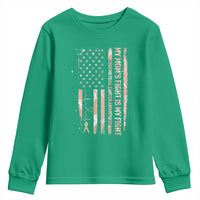 American Flag Endometrial Cancer Support Youth Sweatshirt My Moms Fight My Fight