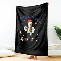 Off To Watch Bosnia Throw Blanket Funny Goose Fudbal Fan Gift