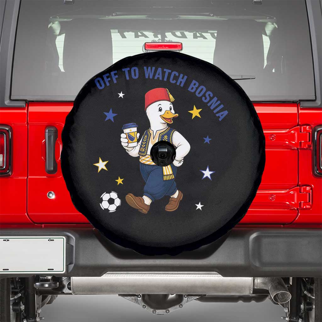 Off To Watch Bosnia Spare Tire Cover Funny Goose Fudbal Fan Gift