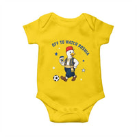 Off To Watch Bosnia Baby Onesie Funny Goose Fudbal Fan Gift