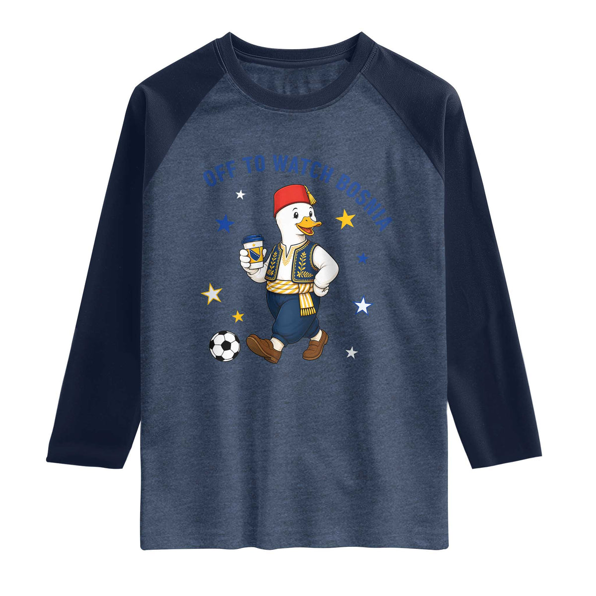 Off To Watch Bosnia Raglan Shirt Funny Goose Fudbal Fan Gift