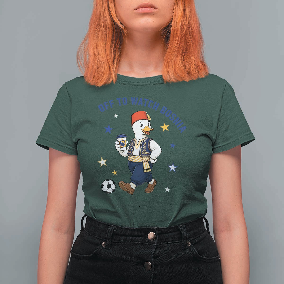 Off To Watch Bosnia T Shirt For Women Funny Goose Fudbal Fan Gift