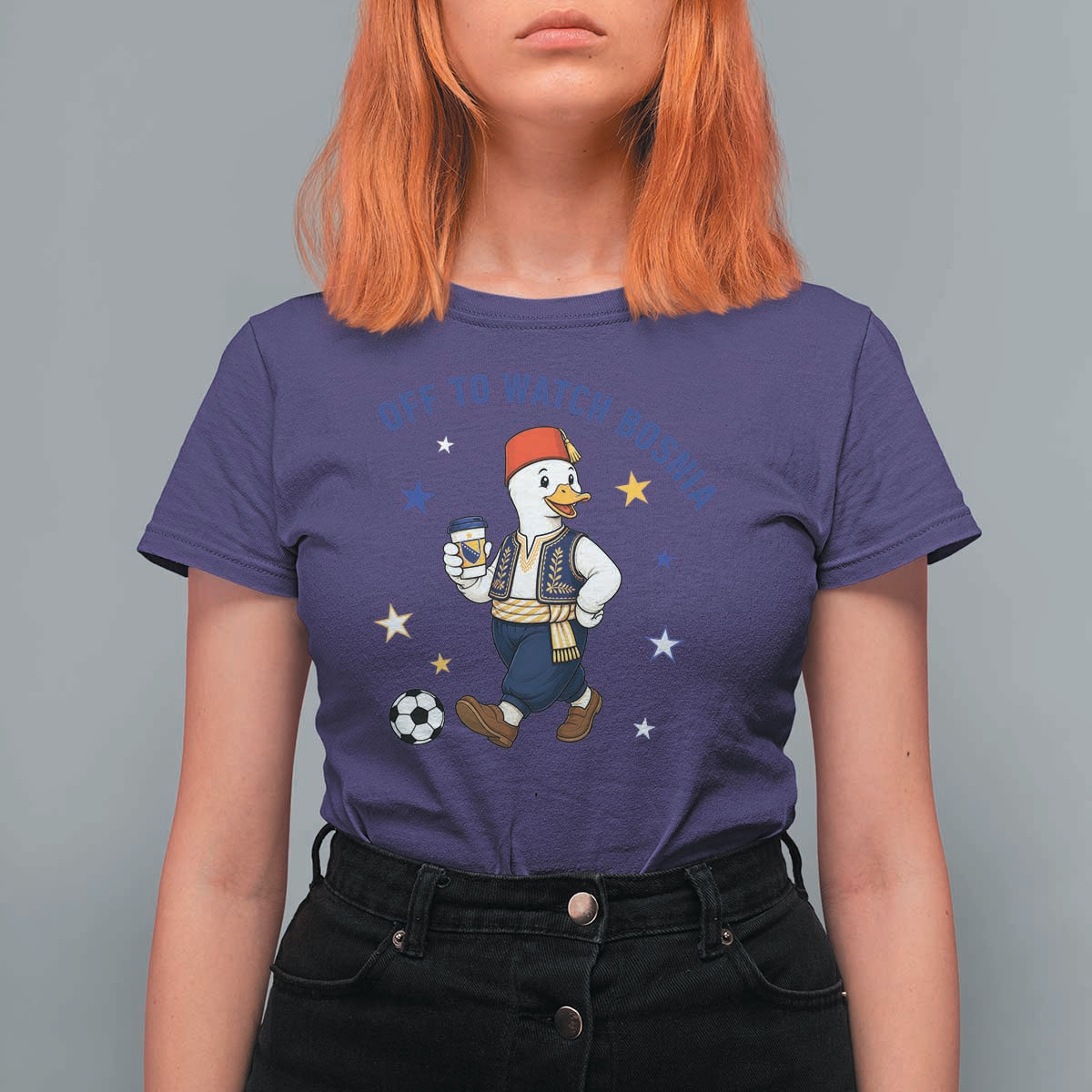 Off To Watch Bosnia T Shirt For Women Funny Goose Fudbal Fan Gift