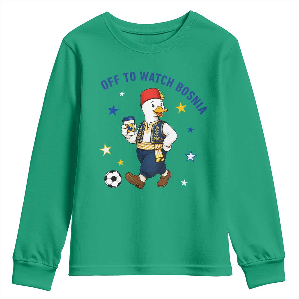 Off To Watch Bosnia Youth Sweatshirt Funny Goose Fudbal Fan Gift