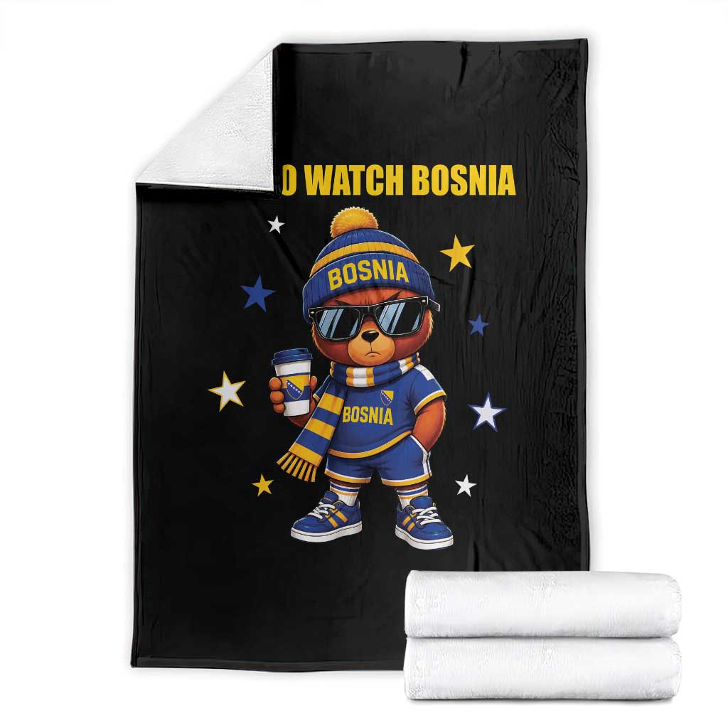 Bosnian Teddy Bear Fudbal Fan Throw Blanket Off To Watch Bosnia