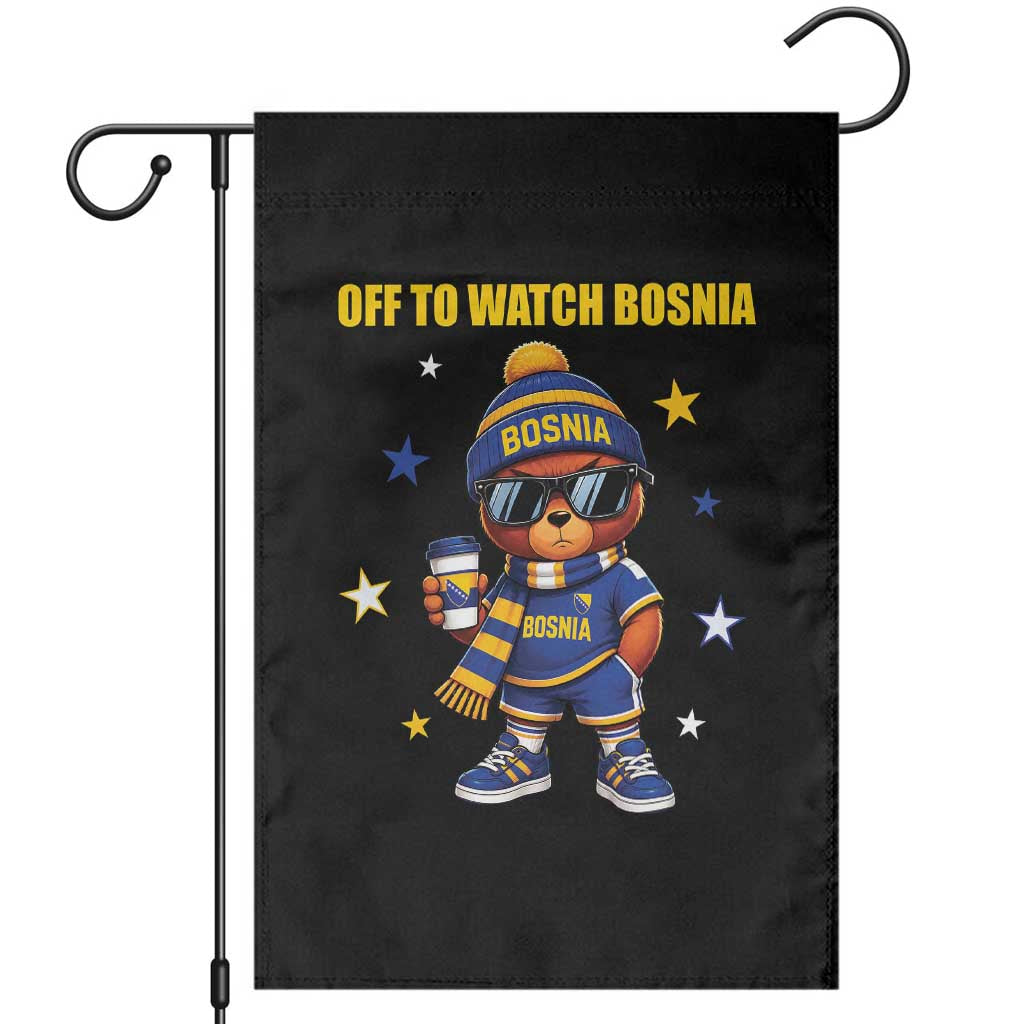 Bosnian Teddy Bear Fudbal Fan Garden Flag Off To Watch Bosnia