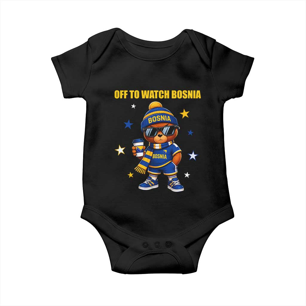 Bosnian Teddy Bear Fudbal Fan Baby Onesie Off To Watch Bosnia