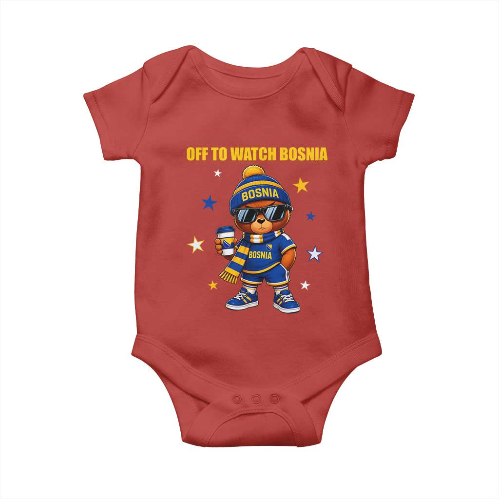 Bosnian Teddy Bear Fudbal Fan Baby Onesie Off To Watch Bosnia