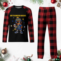 Bosnian Teddy Bear Fudbal Fan Plaid Pajama Set Off To Watch Bosnia