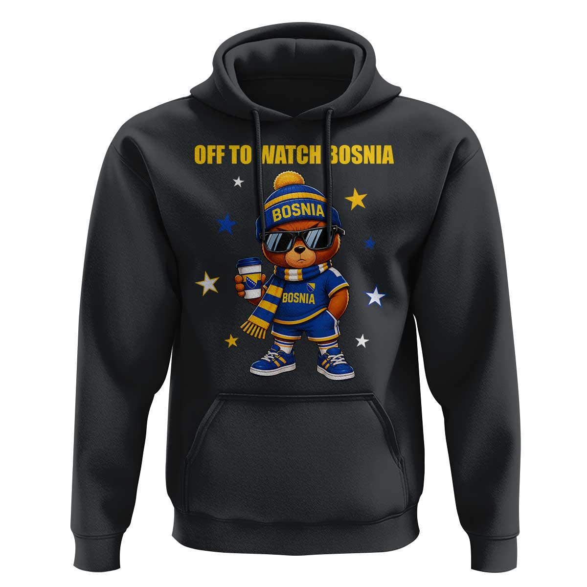 Bosnian Teddy Bear Fudbal Fan Hoodie Off To Watch Bosnia