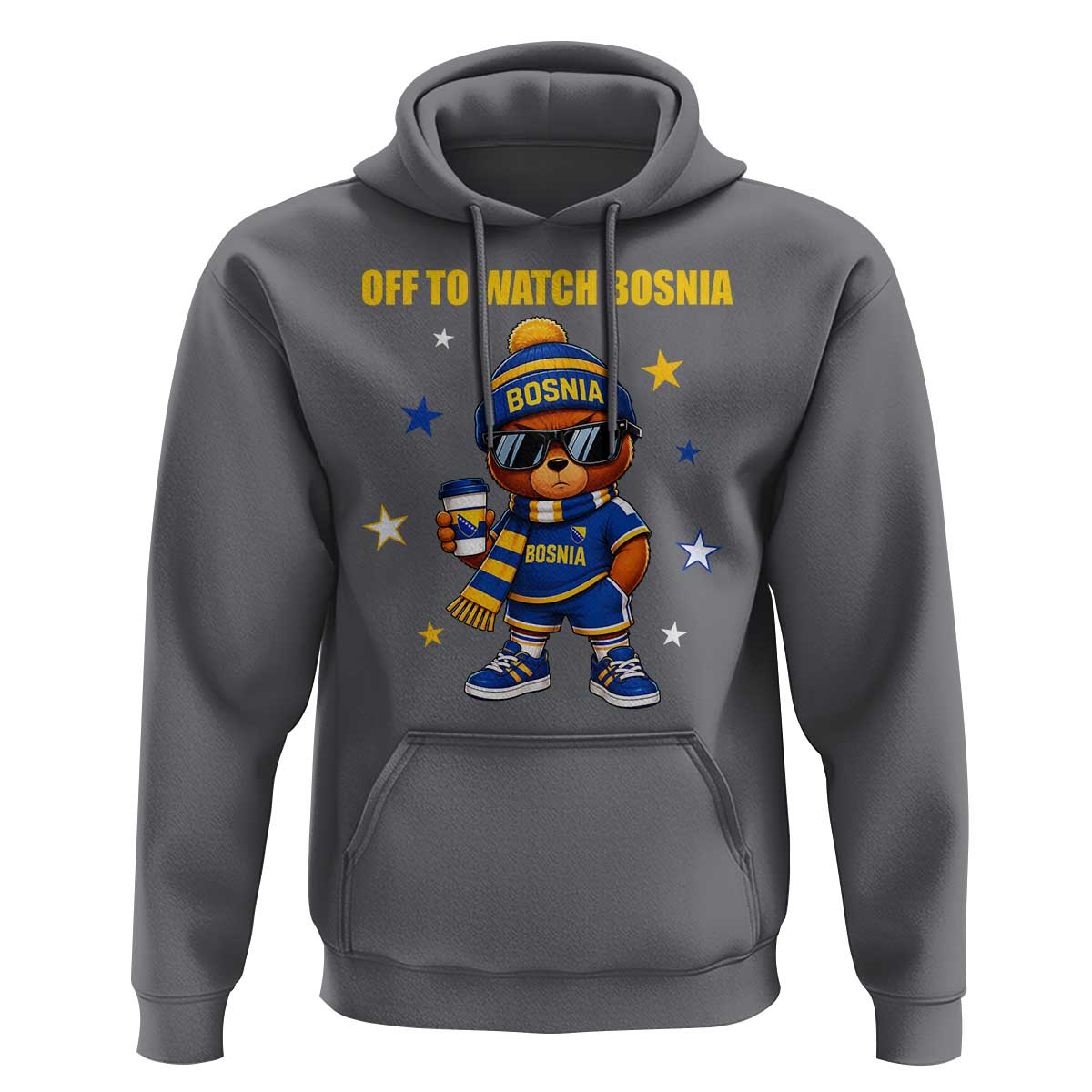 Bosnian Teddy Bear Fudbal Fan Hoodie Off To Watch Bosnia
