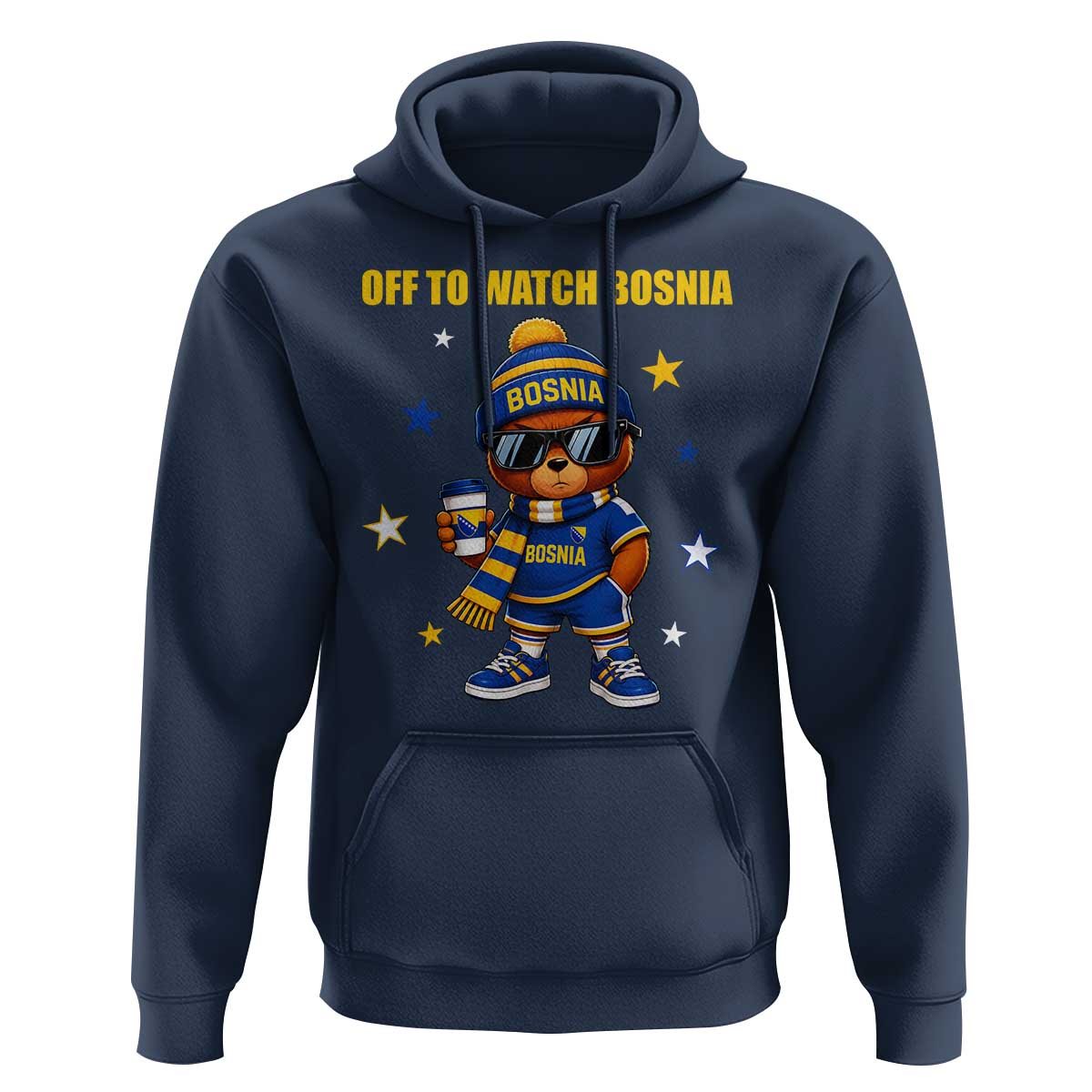 Bosnian Teddy Bear Fudbal Fan Hoodie Off To Watch Bosnia